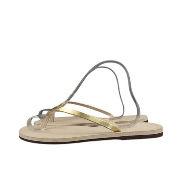 Havaianas Shoes Womens 9.5 Sandals Flip Flop Casual Fashion Gold Metallic Slim - Picture 3 of 15